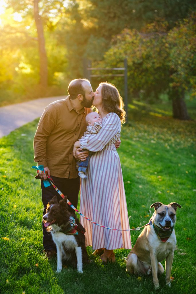 Fall family newborn session in Denver