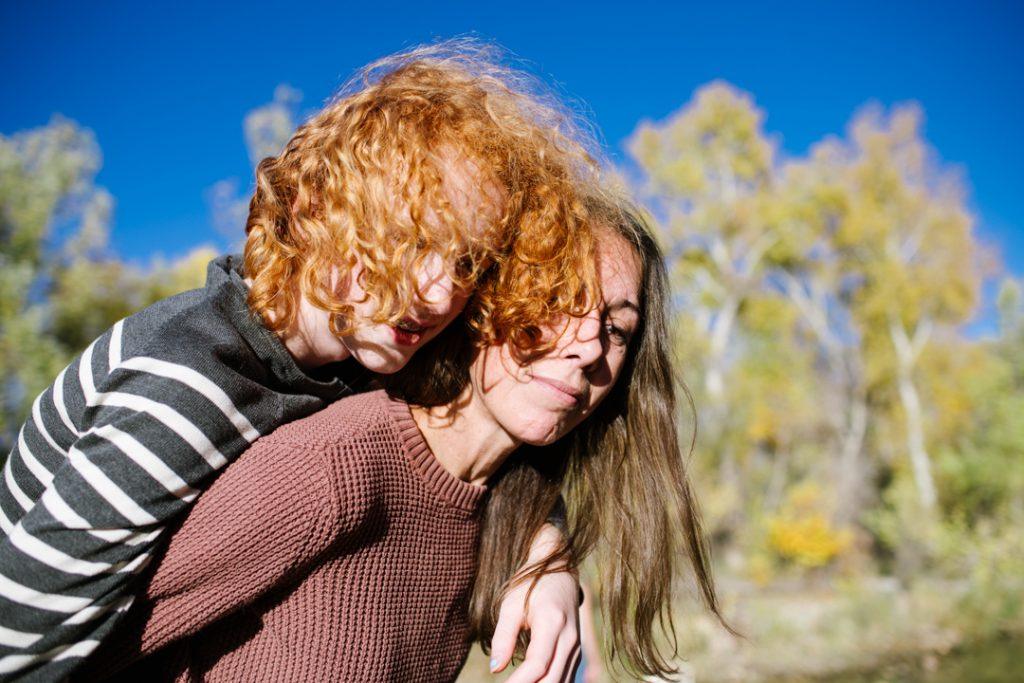 Family photos of older children with parents